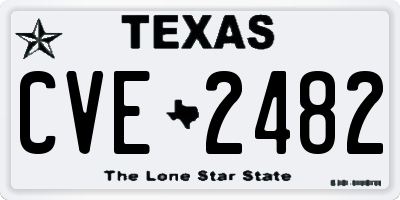 TX license plate CVE2482