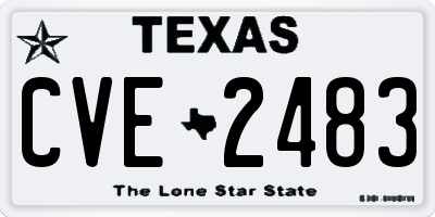 TX license plate CVE2483