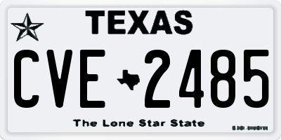 TX license plate CVE2485