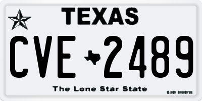 TX license plate CVE2489
