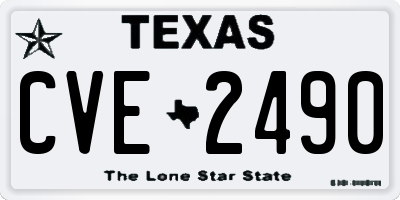 TX license plate CVE2490
