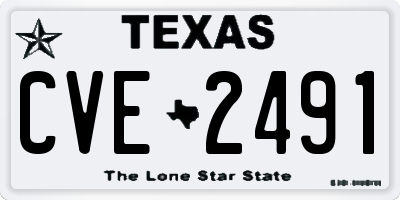 TX license plate CVE2491