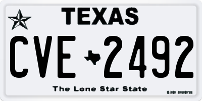 TX license plate CVE2492