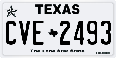 TX license plate CVE2493