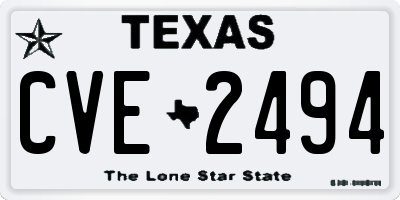 TX license plate CVE2494