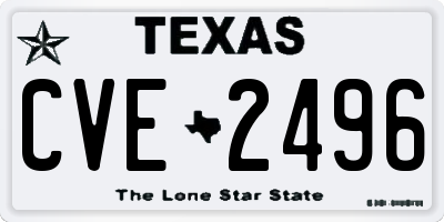 TX license plate CVE2496