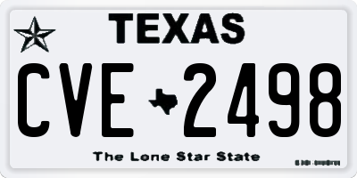 TX license plate CVE2498