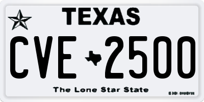 TX license plate CVE2500