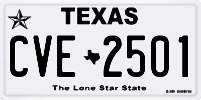 TX license plate CVE2501