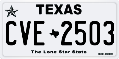 TX license plate CVE2503