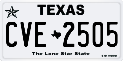 TX license plate CVE2505