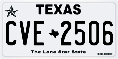 TX license plate CVE2506
