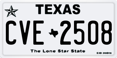 TX license plate CVE2508