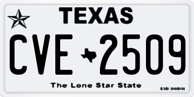 TX license plate CVE2509