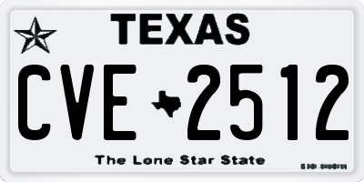 TX license plate CVE2512
