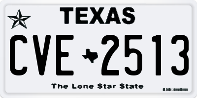 TX license plate CVE2513