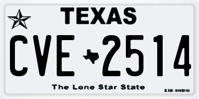 TX license plate CVE2514