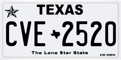 TX license plate CVE2520