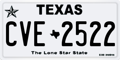 TX license plate CVE2522