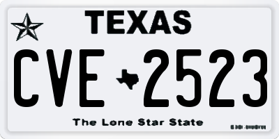 TX license plate CVE2523