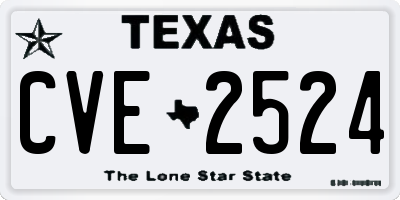 TX license plate CVE2524