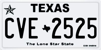 TX license plate CVE2525