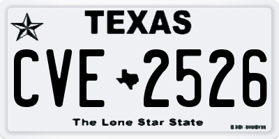 TX license plate CVE2526