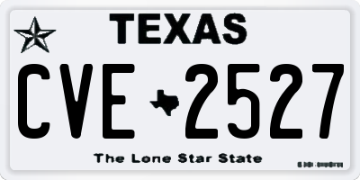 TX license plate CVE2527