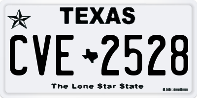 TX license plate CVE2528