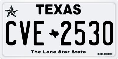 TX license plate CVE2530