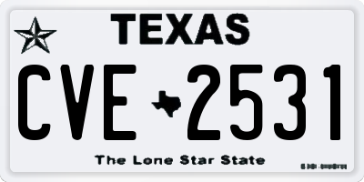 TX license plate CVE2531