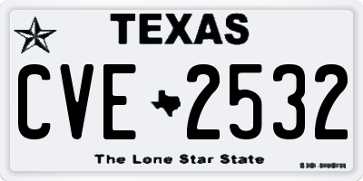 TX license plate CVE2532