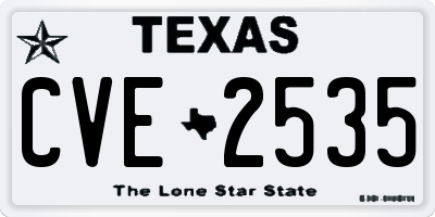 TX license plate CVE2535