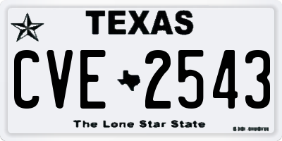 TX license plate CVE2543