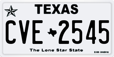 TX license plate CVE2545