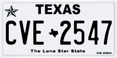 TX license plate CVE2547
