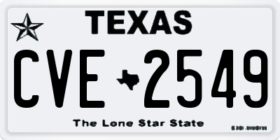 TX license plate CVE2549