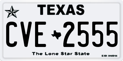 TX license plate CVE2555