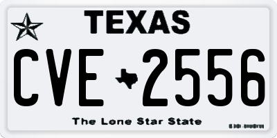 TX license plate CVE2556