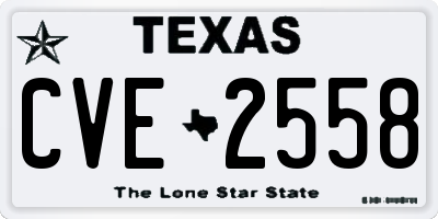 TX license plate CVE2558