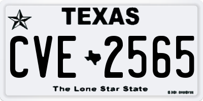 TX license plate CVE2565