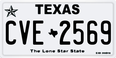TX license plate CVE2569