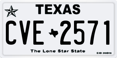 TX license plate CVE2571
