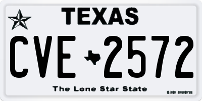 TX license plate CVE2572