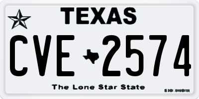 TX license plate CVE2574