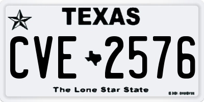 TX license plate CVE2576
