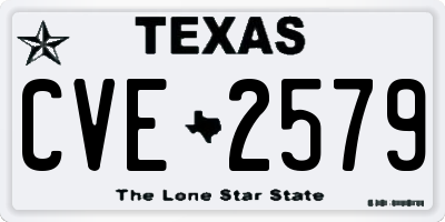 TX license plate CVE2579