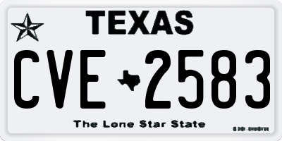TX license plate CVE2583