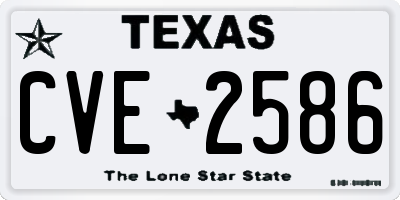 TX license plate CVE2586