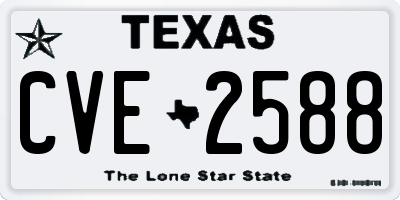 TX license plate CVE2588